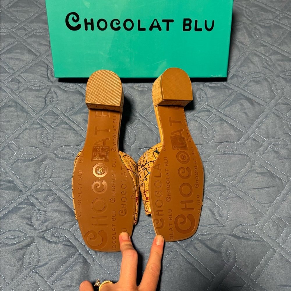 Chocolat Blu Multicolor Cork Heels - Picture 4 of 6